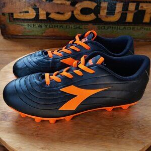 Diadora Cleats, Kid Size 3.5, Unisex, Neon Orange Black Football Baseball Soccer